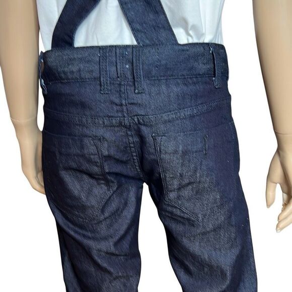 NWT J & Company Raw Denim Suspender Pants Straight Leg Size 28 - Picture 9 of 16